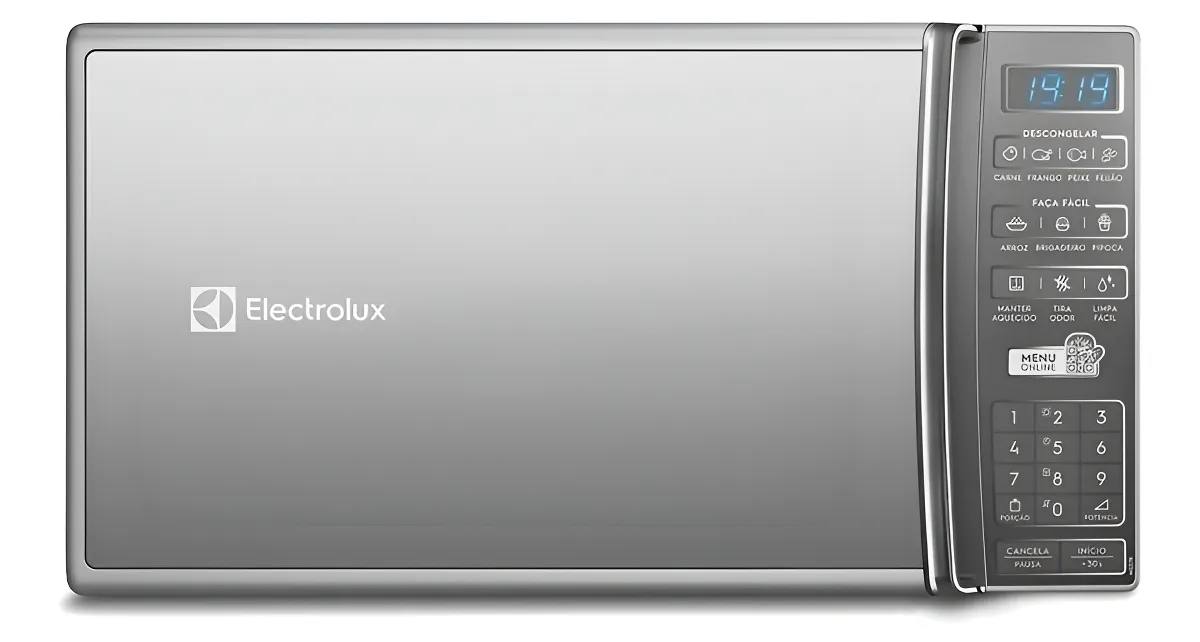 Micro-ondas de Bancada Electrolux Prata 27L com 55 receitas pré-programadas no Menu Online MS37R 127v